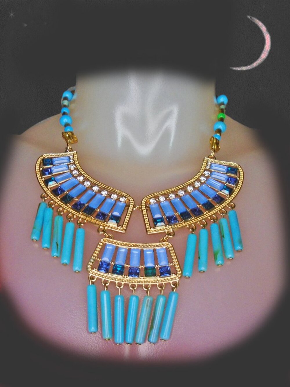 Statement Necklace Egyptian Revival Pharoah Dramatic Cleopatra Core